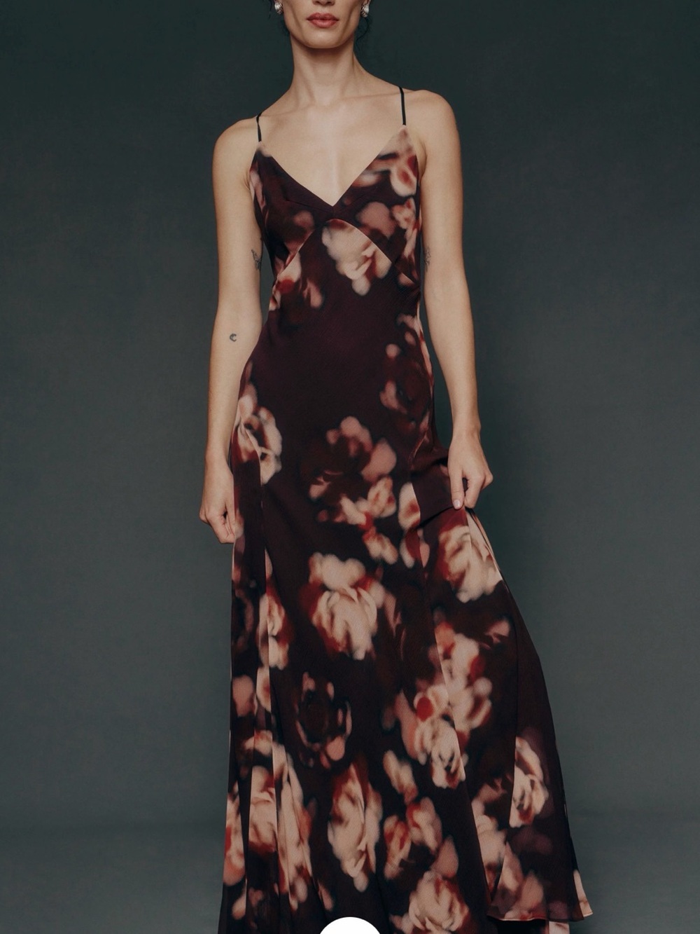 Slip Maxi Dress in Plum Floral